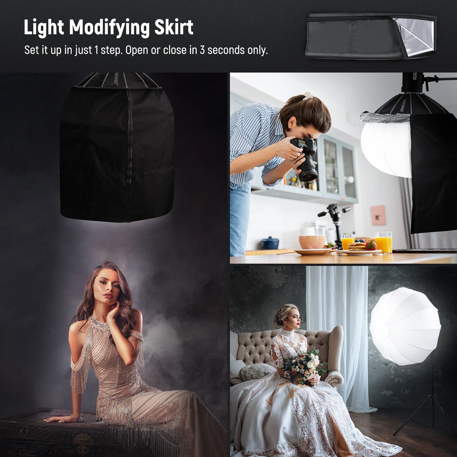 NEEWER NS65L/NS90L Lantern Softbox One Step Quick Release - Image 12