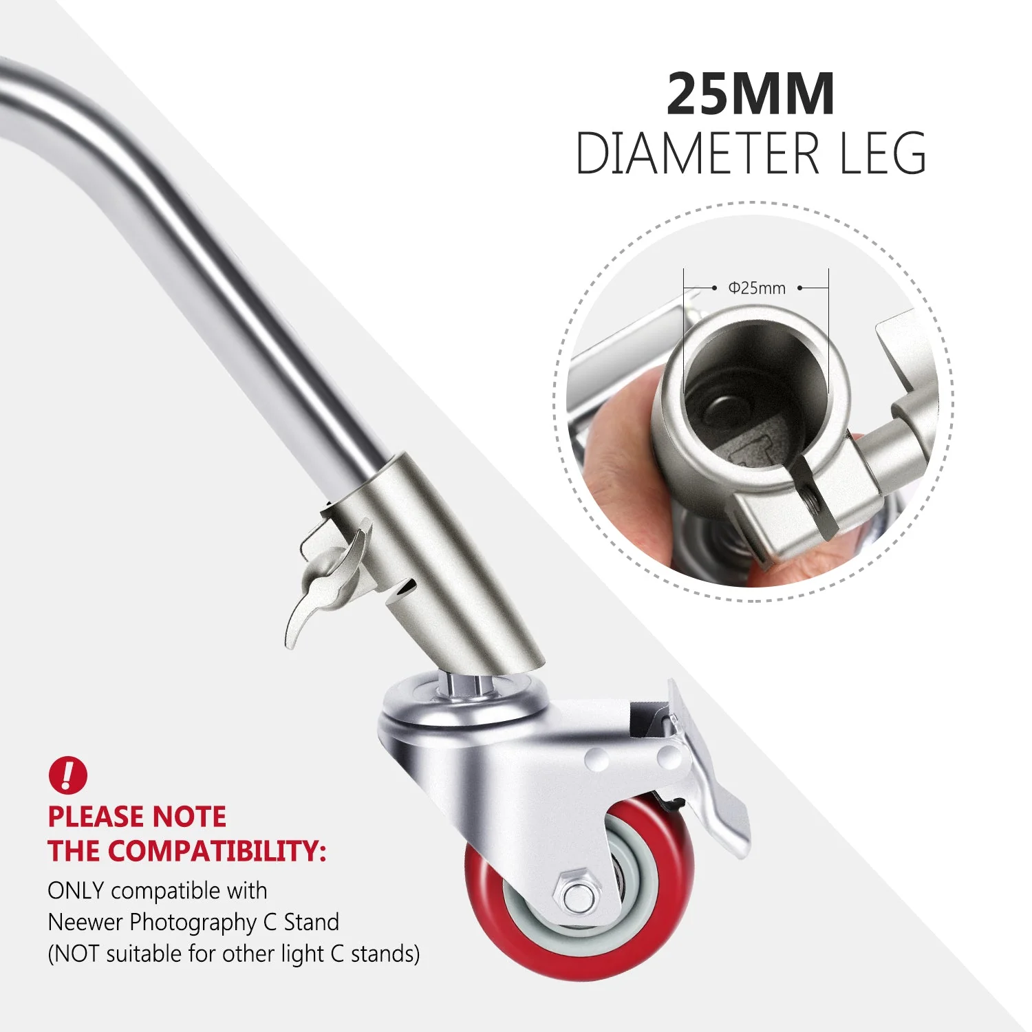 NEEWER 3-Pack 75mm Professional Swivel Caster Wheels Set - Image 4