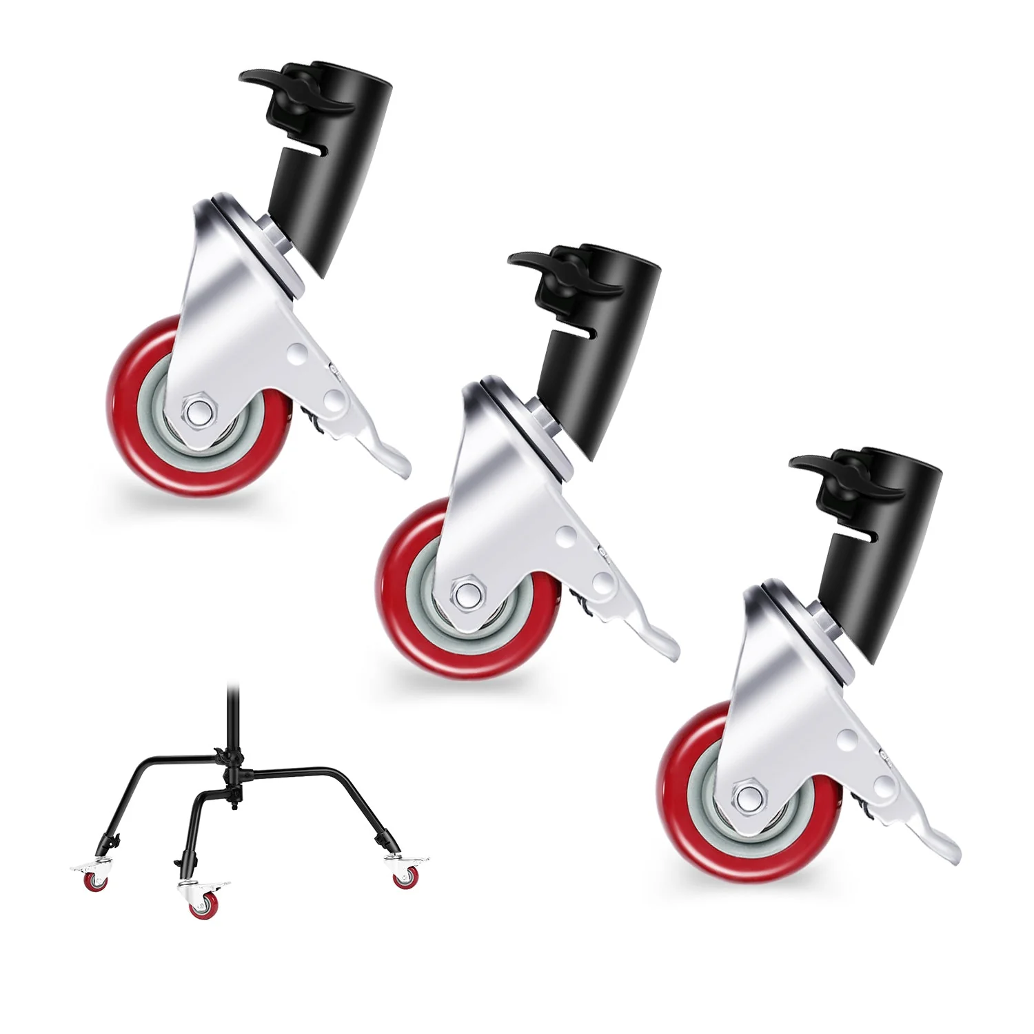NEEWER 3-Pack 75mm Professional Swivel Caster Wheels Set - Image 8