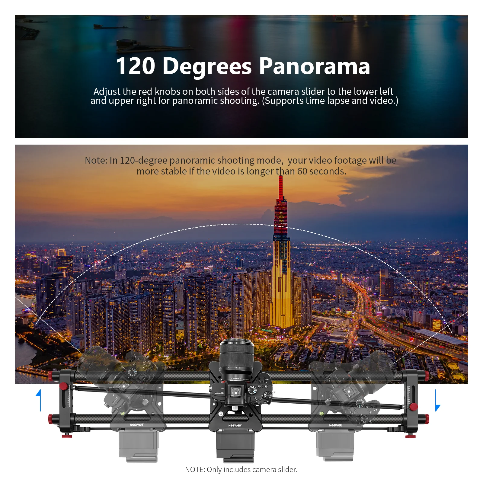 NEEWER ER1 Motorized Carbon Fiber Camera Slider Kit - Image 12