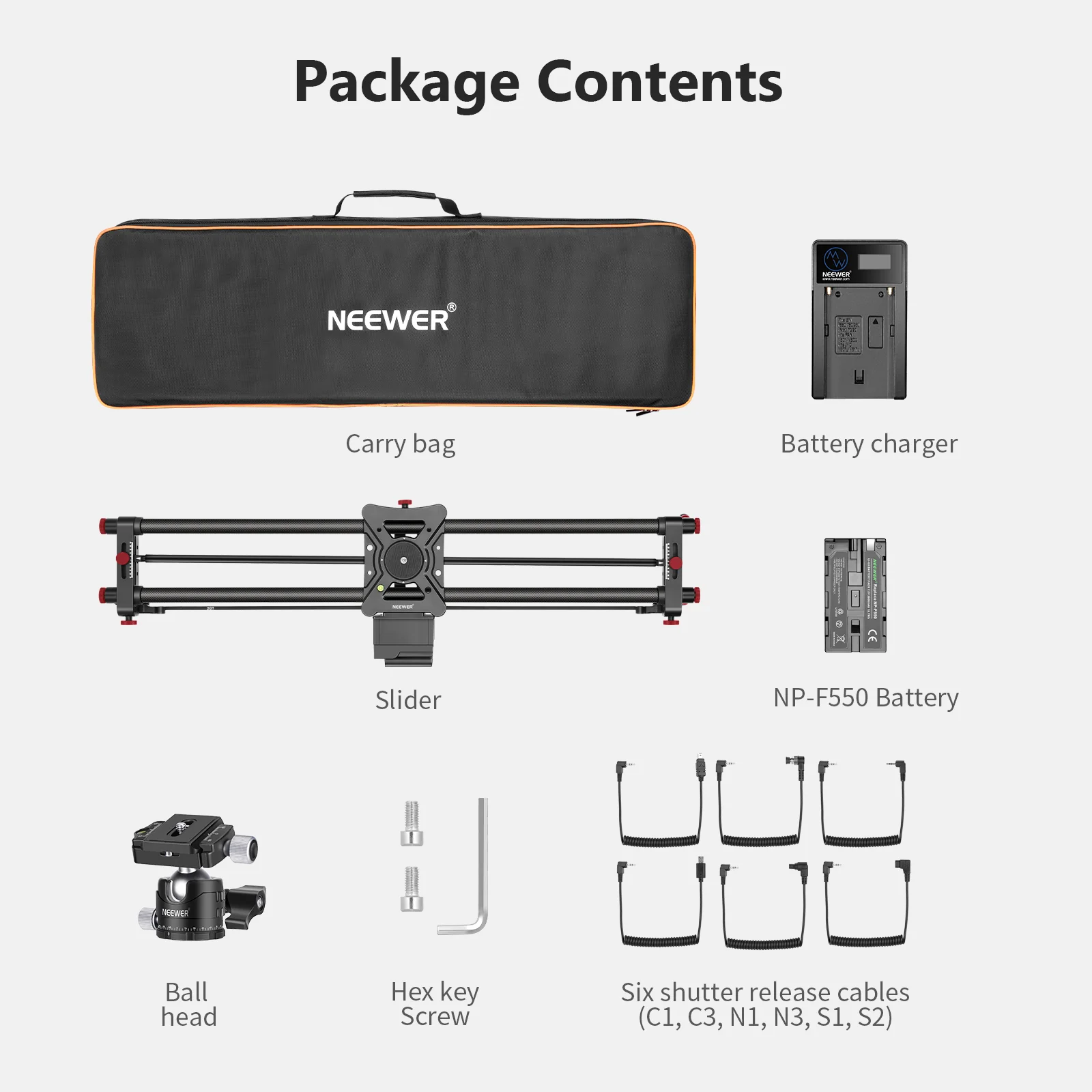 NEEWER ER1 Motorized Carbon Fiber Camera Slider Kit - Image 16
