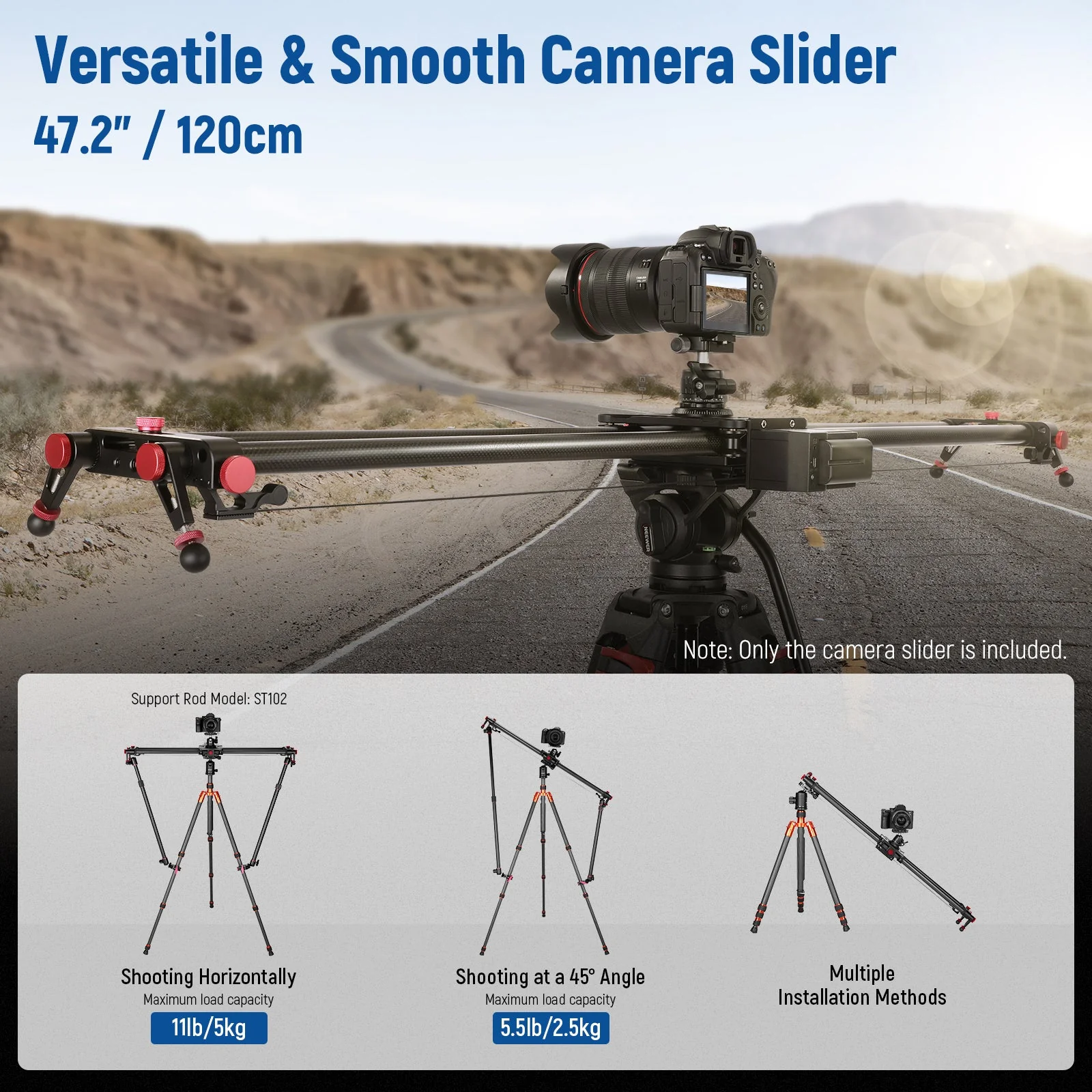 NEEWER ER1 Motorized Carbon Fiber Camera Slider Kit - Image 6