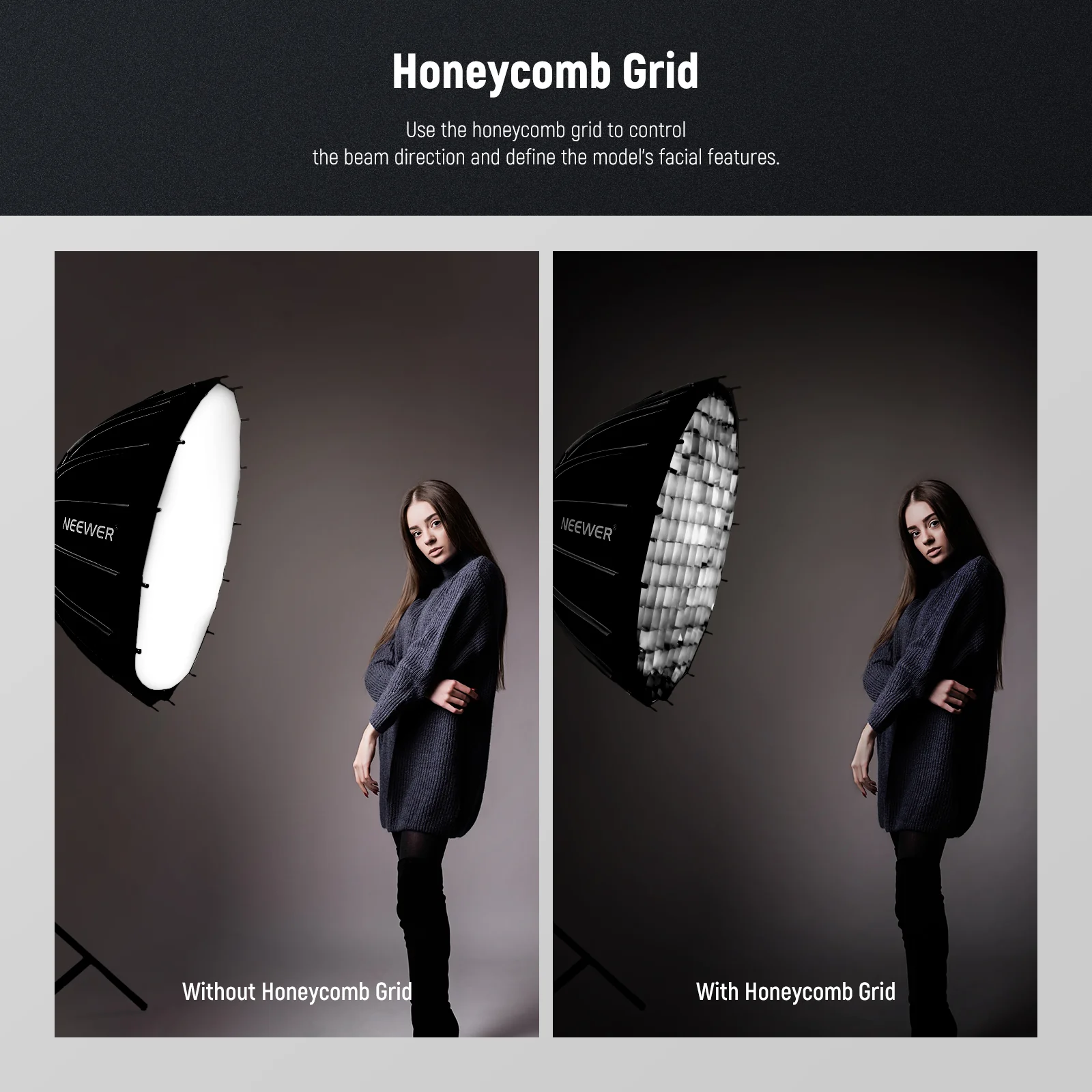 NEEWER 55cm/65cm/85cm/120cm Parabolic Quick Release Softbox - Image 10