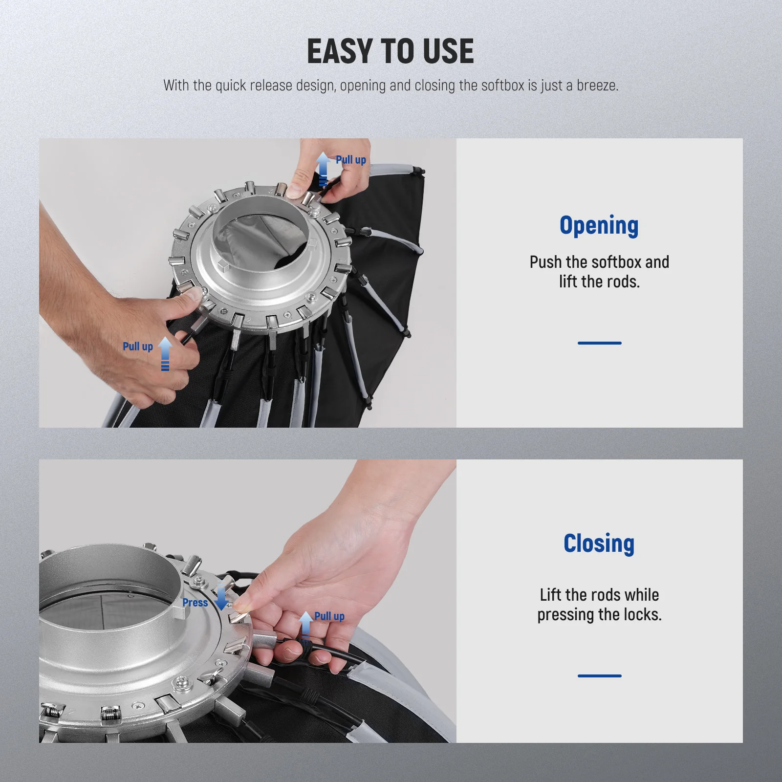 NEEWER 55cm/65cm/85cm/120cm Parabolic Quick Release Softbox - Image 11