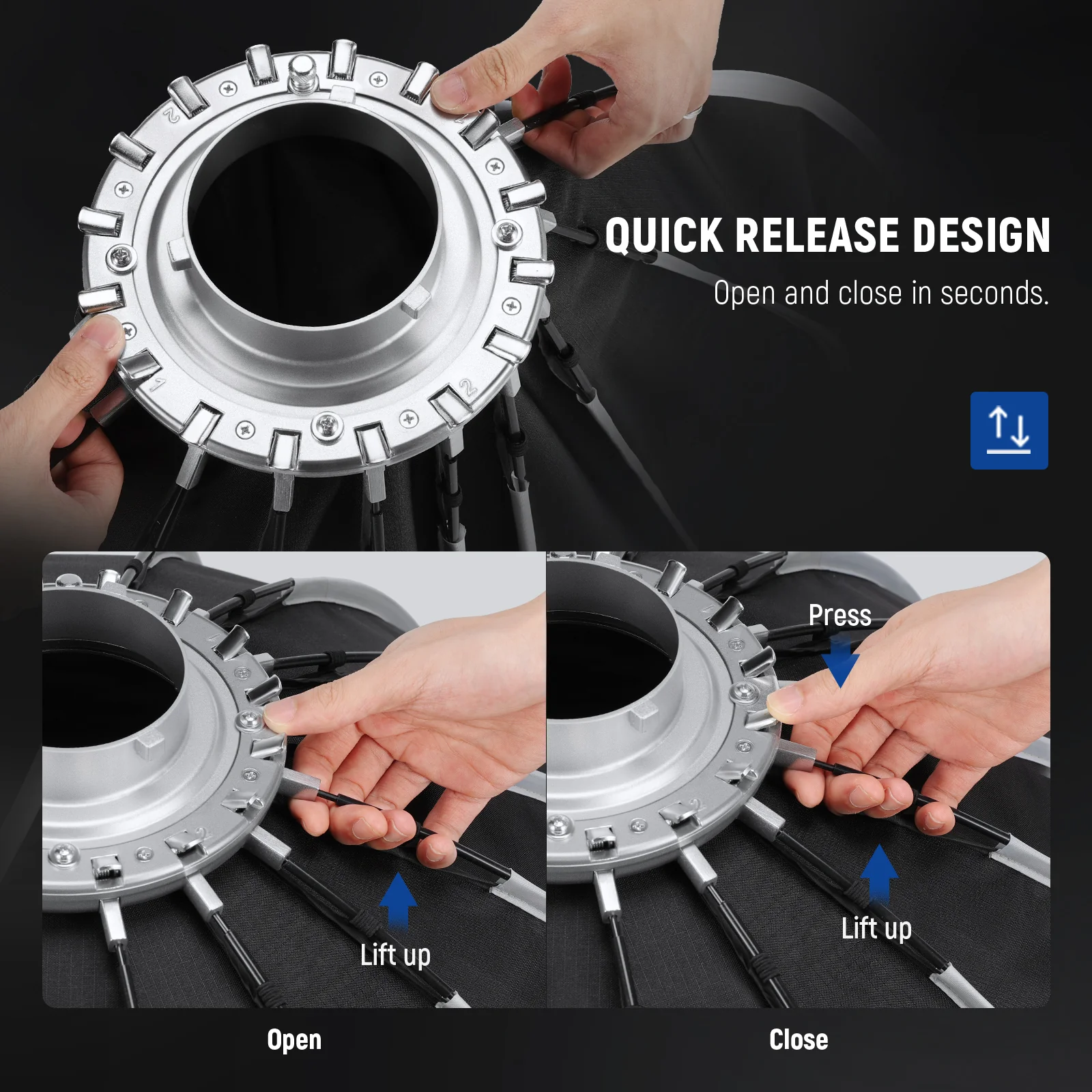 NEEWER 55cm/65cm/85cm/120cm Parabolic Quick Release Softbox - Image 26