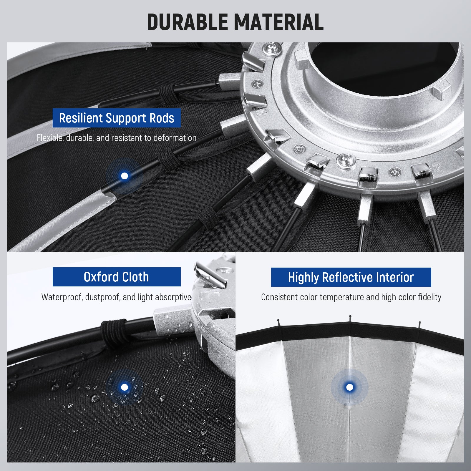 NEEWER 55cm/65cm/85cm/120cm Parabolic Quick Release Softbox - Image 30