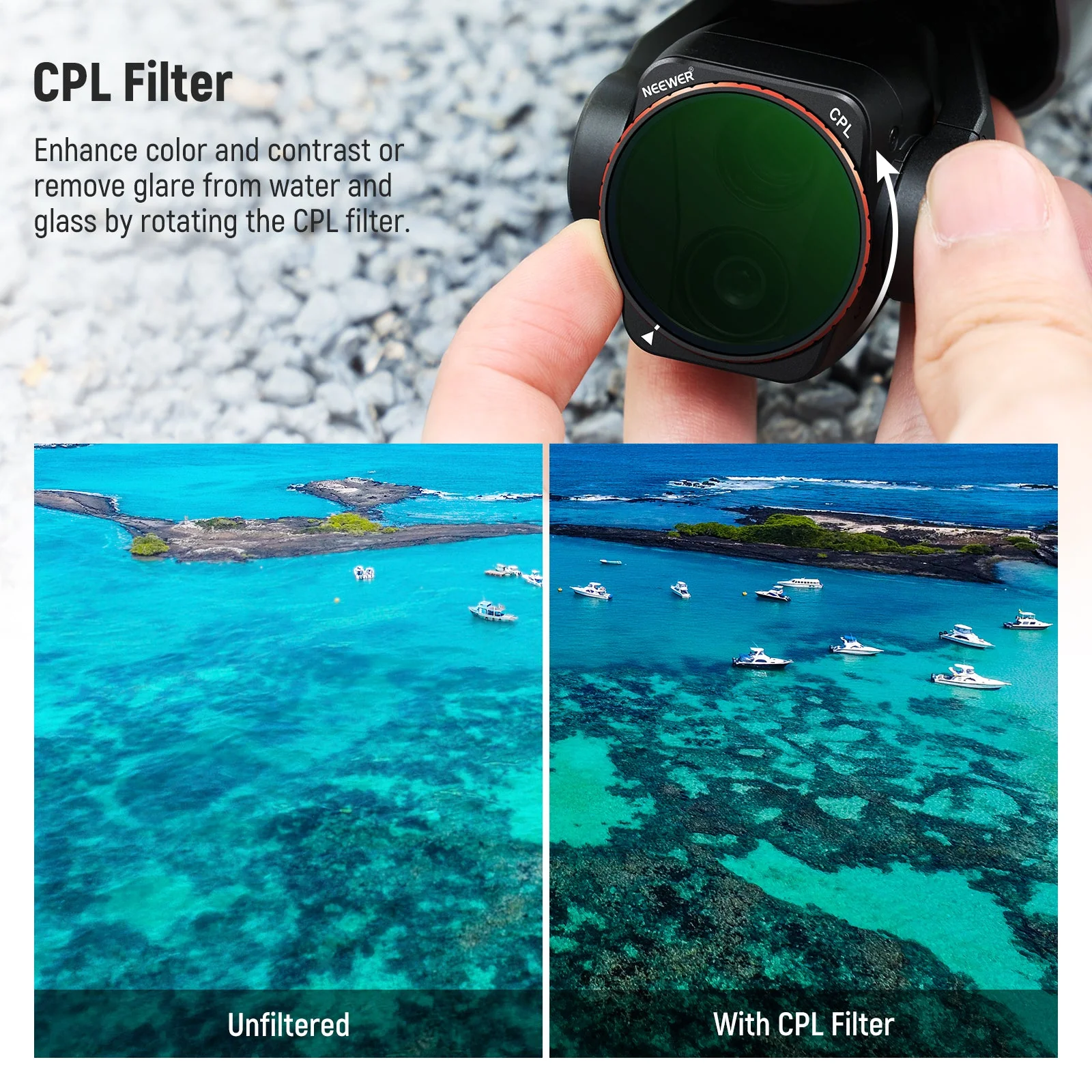 NEEWER 4 Pack ND & CPL Filter Set compatible with DJI Air 3 - Image 3