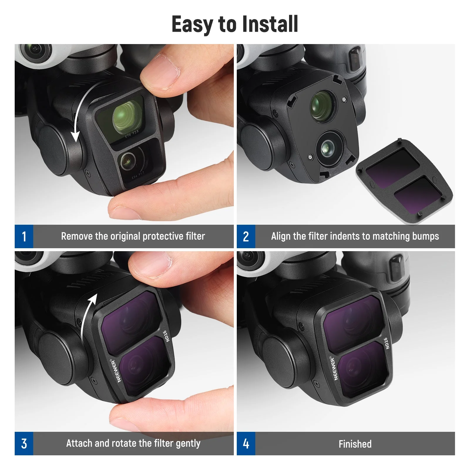 NEEWER 4 Pack ND & CPL Filter Set compatible with DJI Air 3 - Image 8