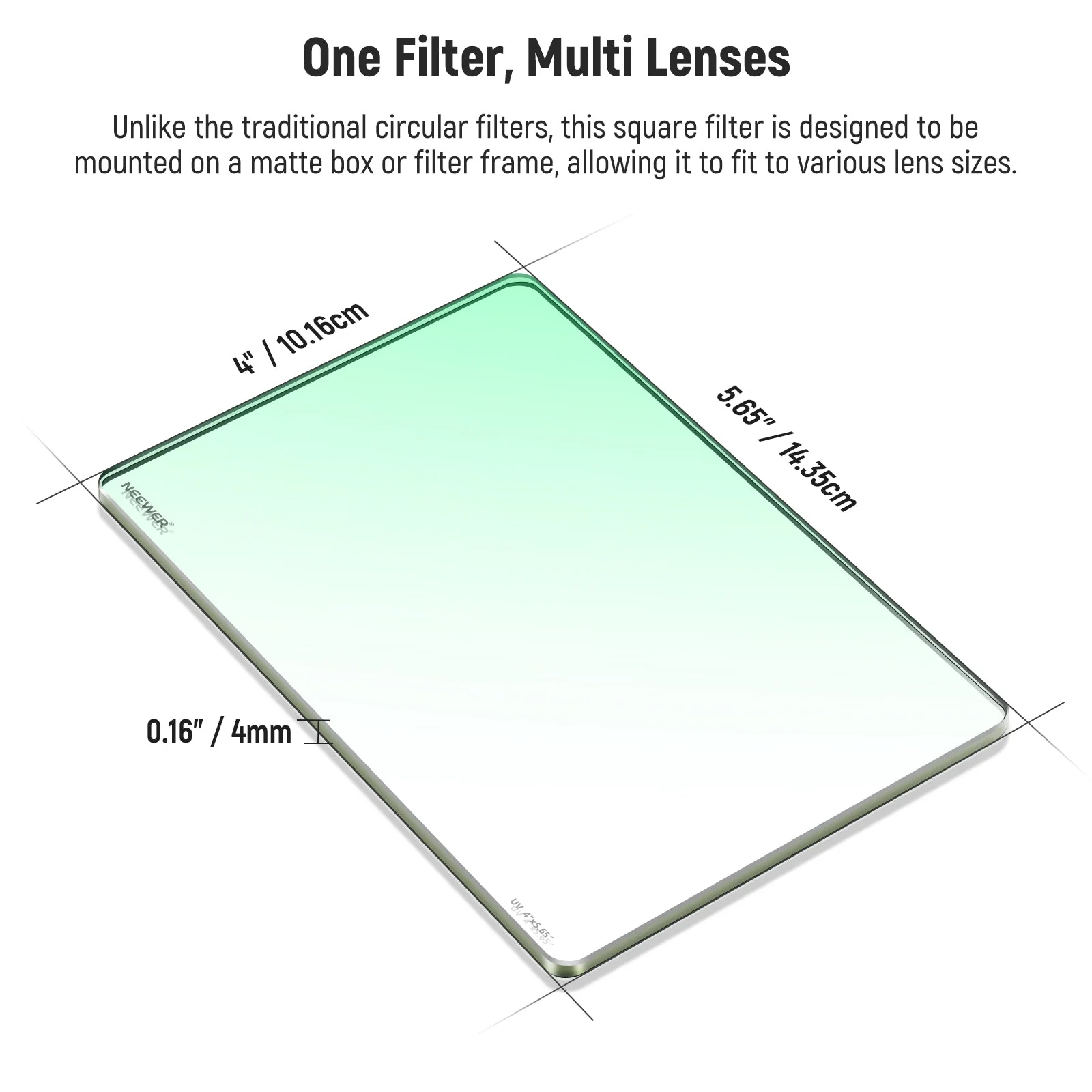 NEEWER 4"x5.65" Square UV Filter - Image 7