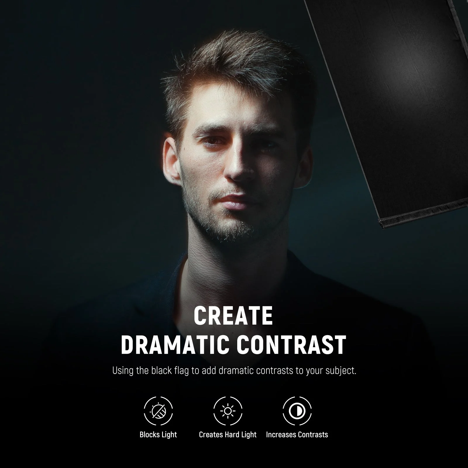 NEEWER 5 in 1 Photography Foldable Scrim Flag Kit with Bag - Image 5