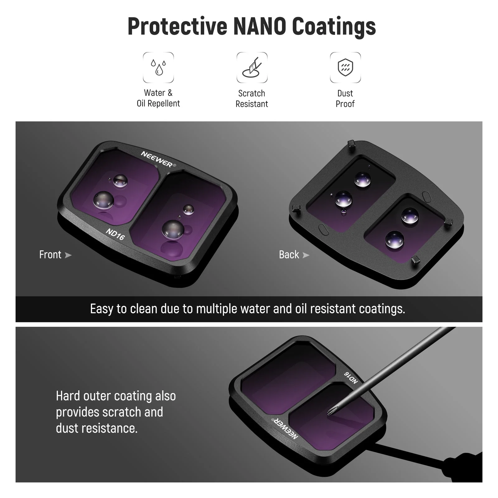 NEEWER 6 Pack ND CPL UV Filter Set compatible with DJI Air 3 - Image 7