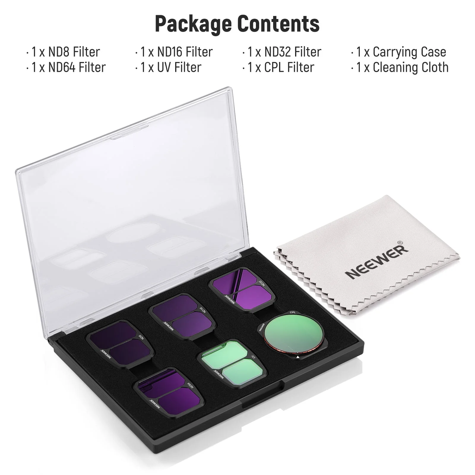 NEEWER 6 Pack ND CPL UV Filter Set compatible with DJI Air 3 - Image 9