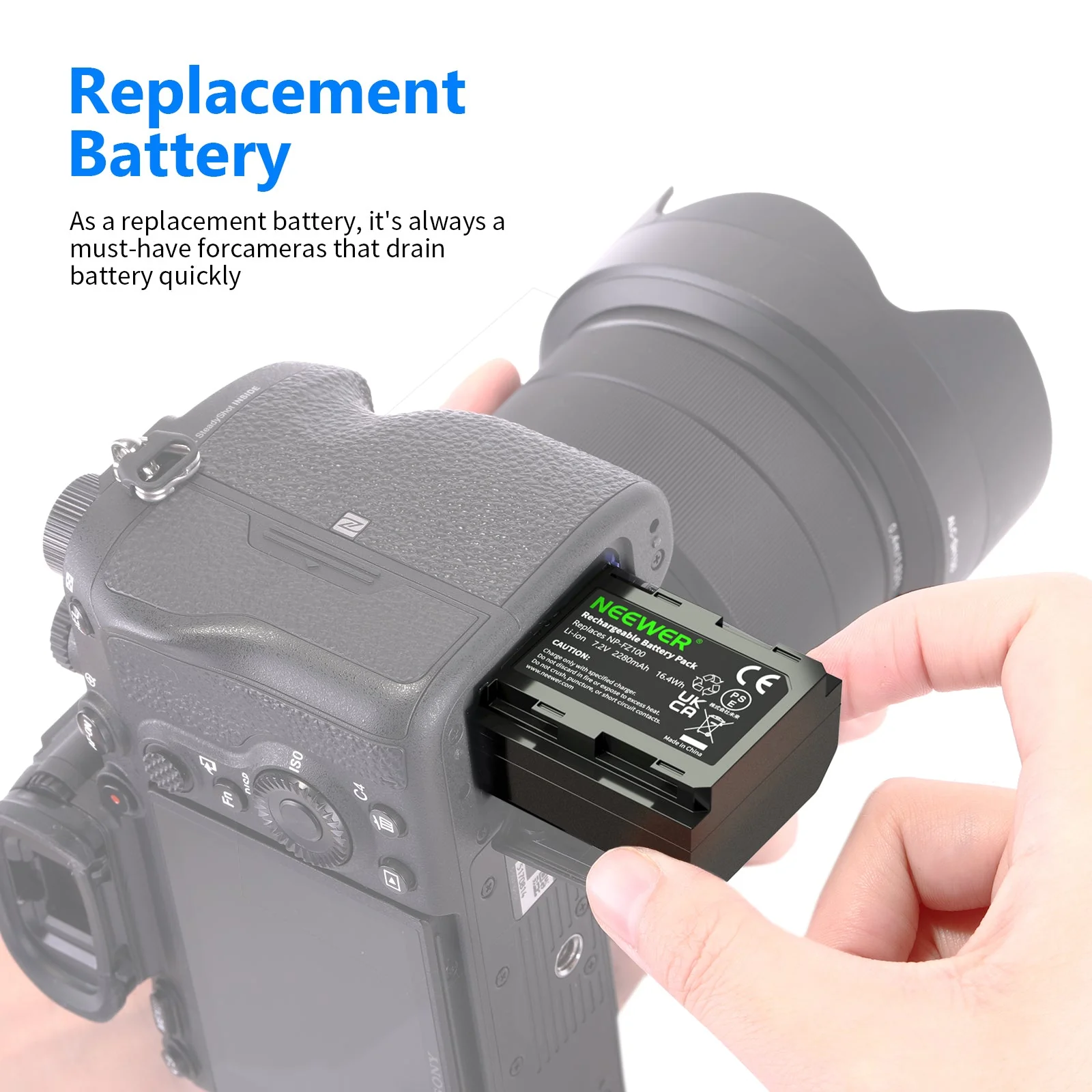 NEEWER NP-FZ100 2280mAh Sony Replacement Battery - Image 6