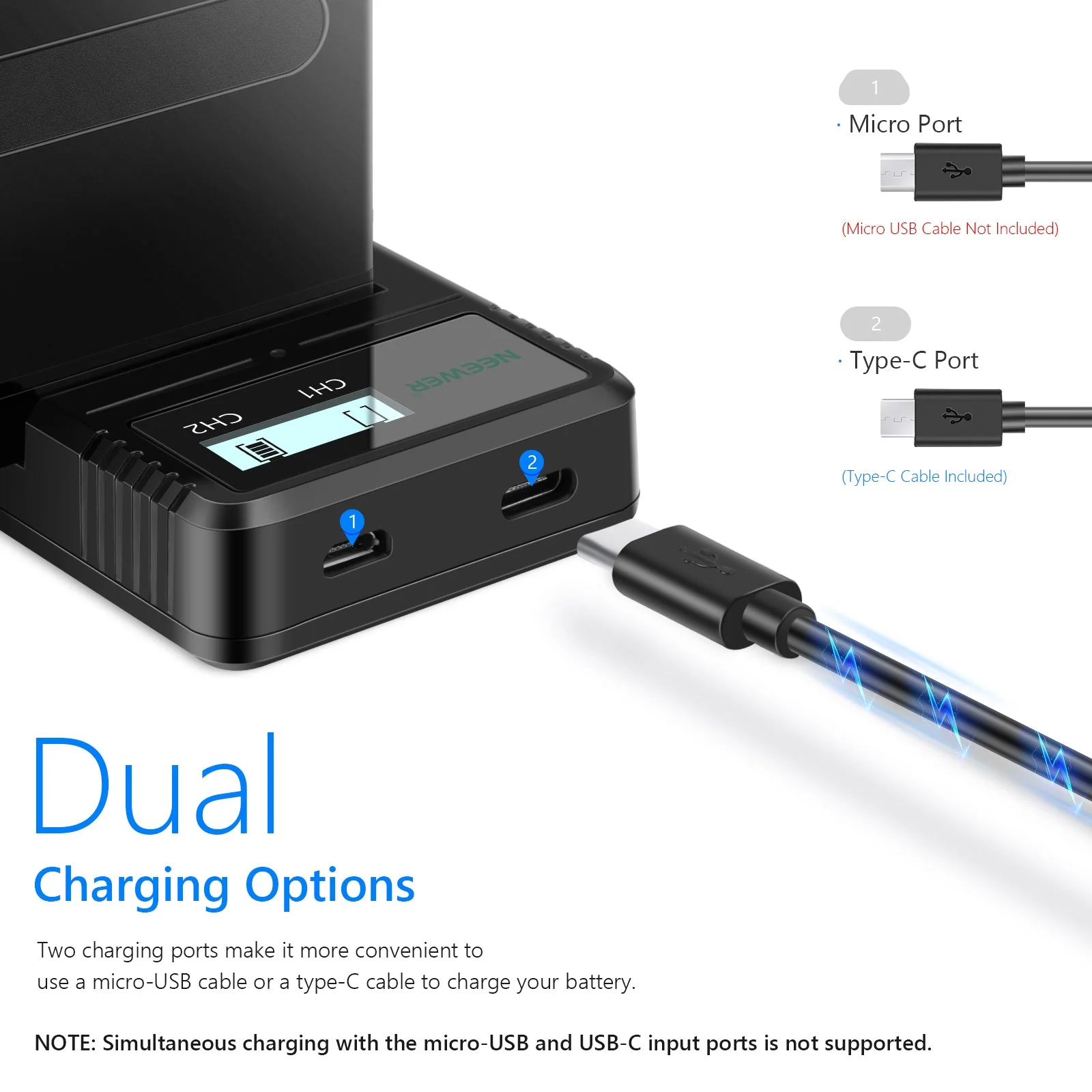 NEEWER Sony NP-F Dual USB Battery Charger - Image 4