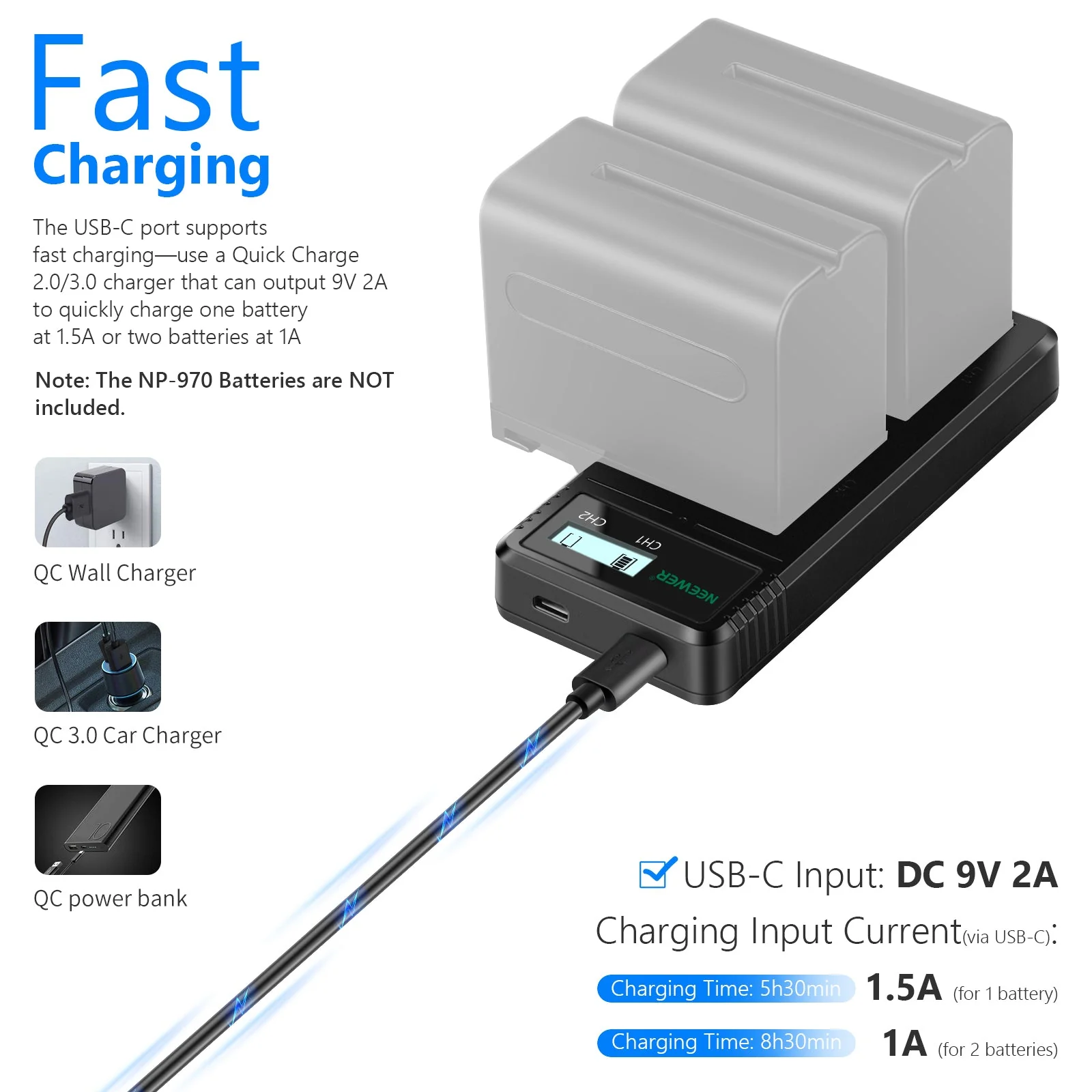 NEEWER Sony NP-F Dual USB Battery Charger - Image 5