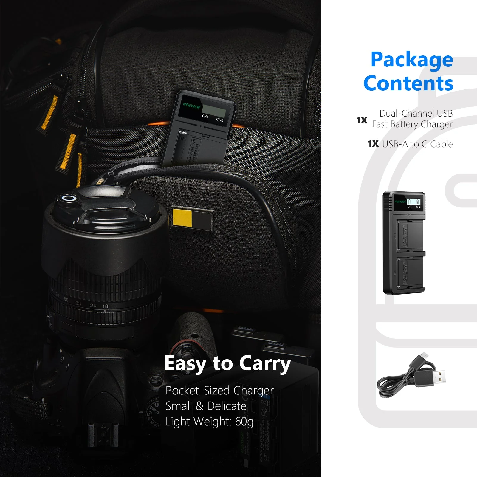 NEEWER Sony NP-F Dual USB Battery Charger - Image 7