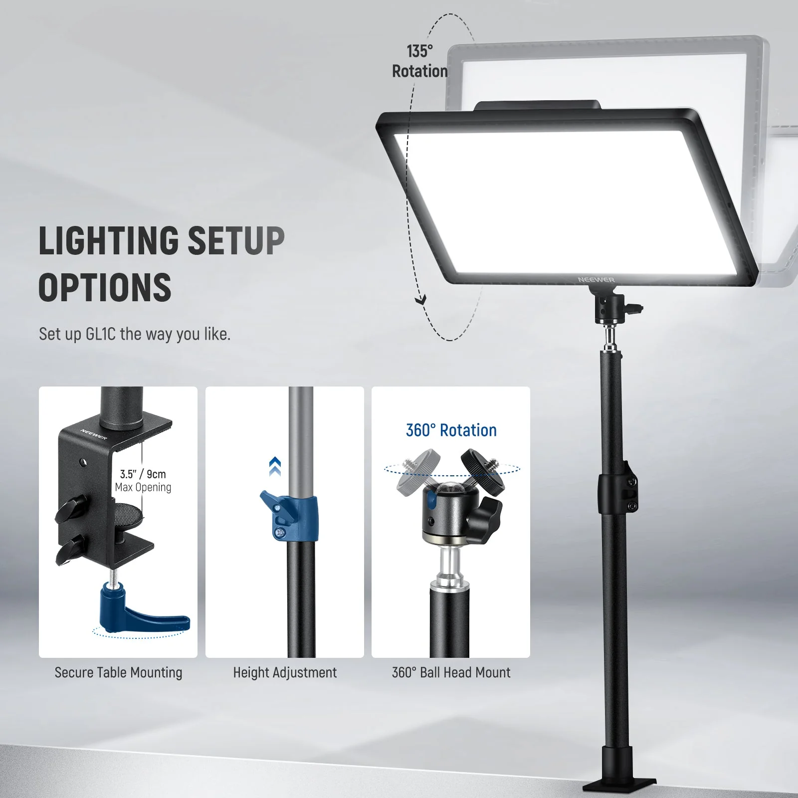 NEEWER GL1C 15.5" RGB Key Light Streaming Light Compatible with Elgato - Image 7