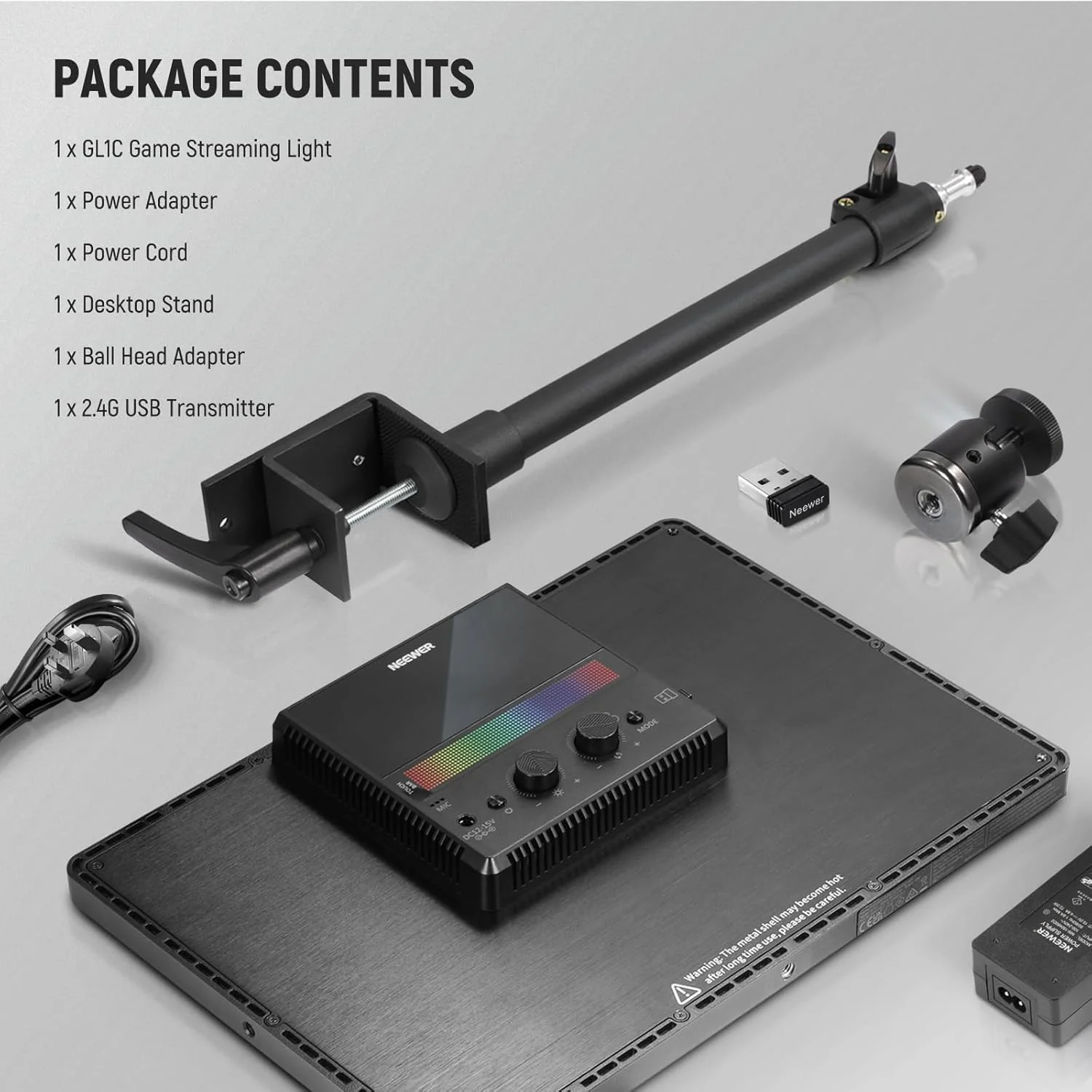 NEEWER GL1C 15.5" RGB Key Light Streaming Light Compatible with Elgato - Image 9