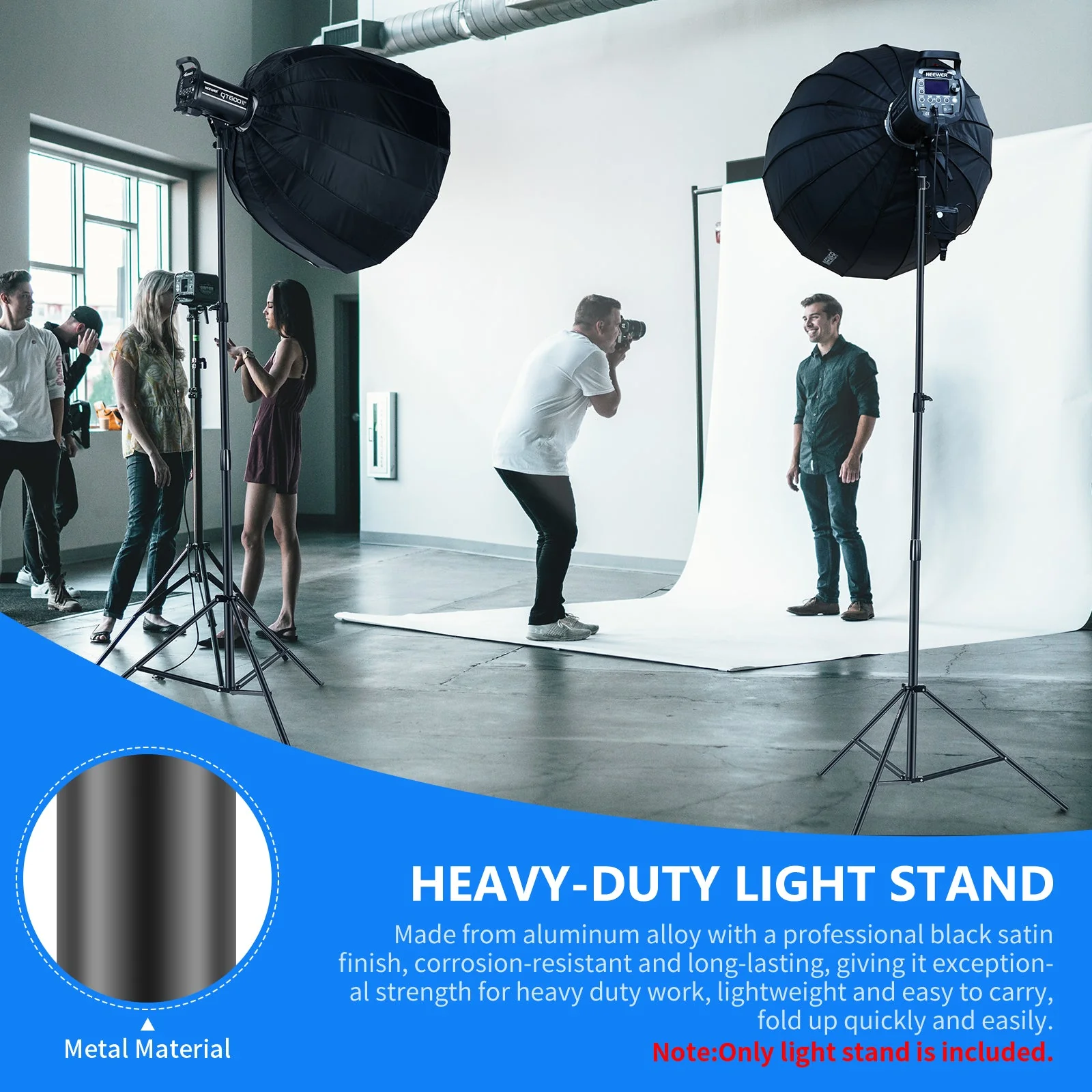 NEEWER ST-300 300cm Spring Cushioned Photography Light Stand - Image 6