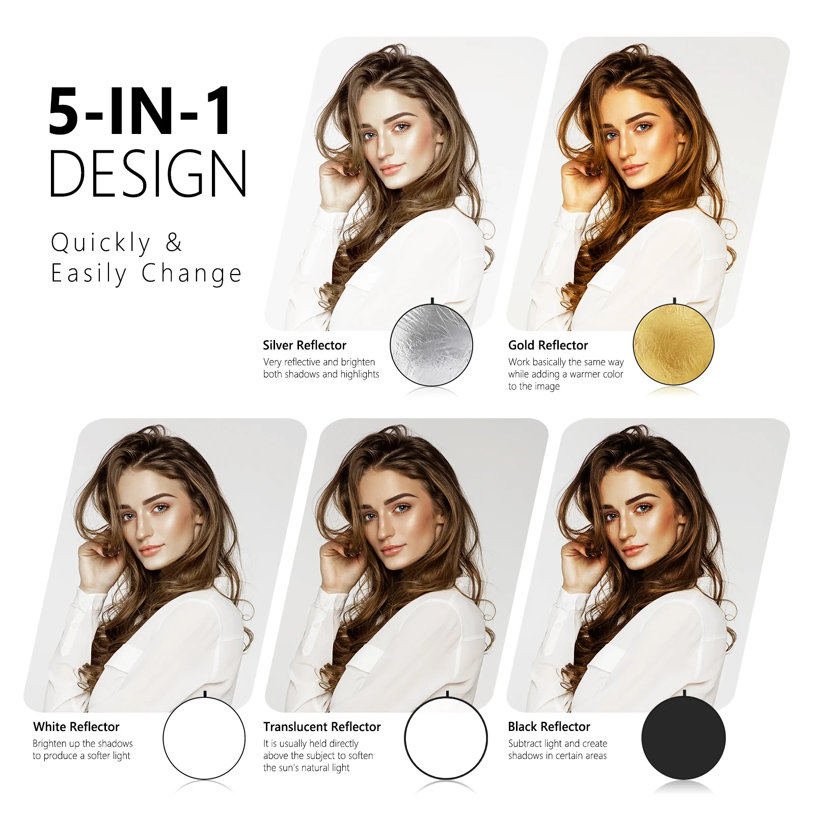 NEEWER 5-in-1 Collapsible Light Reflector with Bag - Image 11