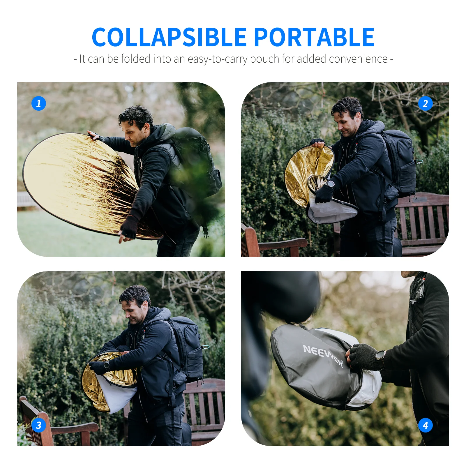 NEEWER 5-in-1 Collapsible Light Reflector with Bag - Image 14