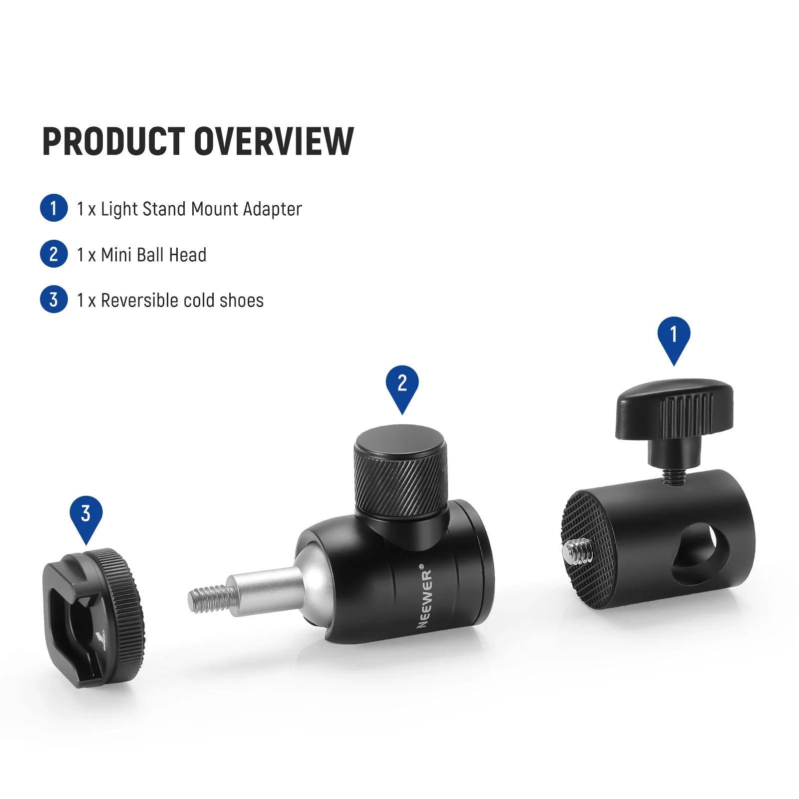 NEEWER Light Stand Mount Adapter for Camera Monitor Ring Light - Image 8