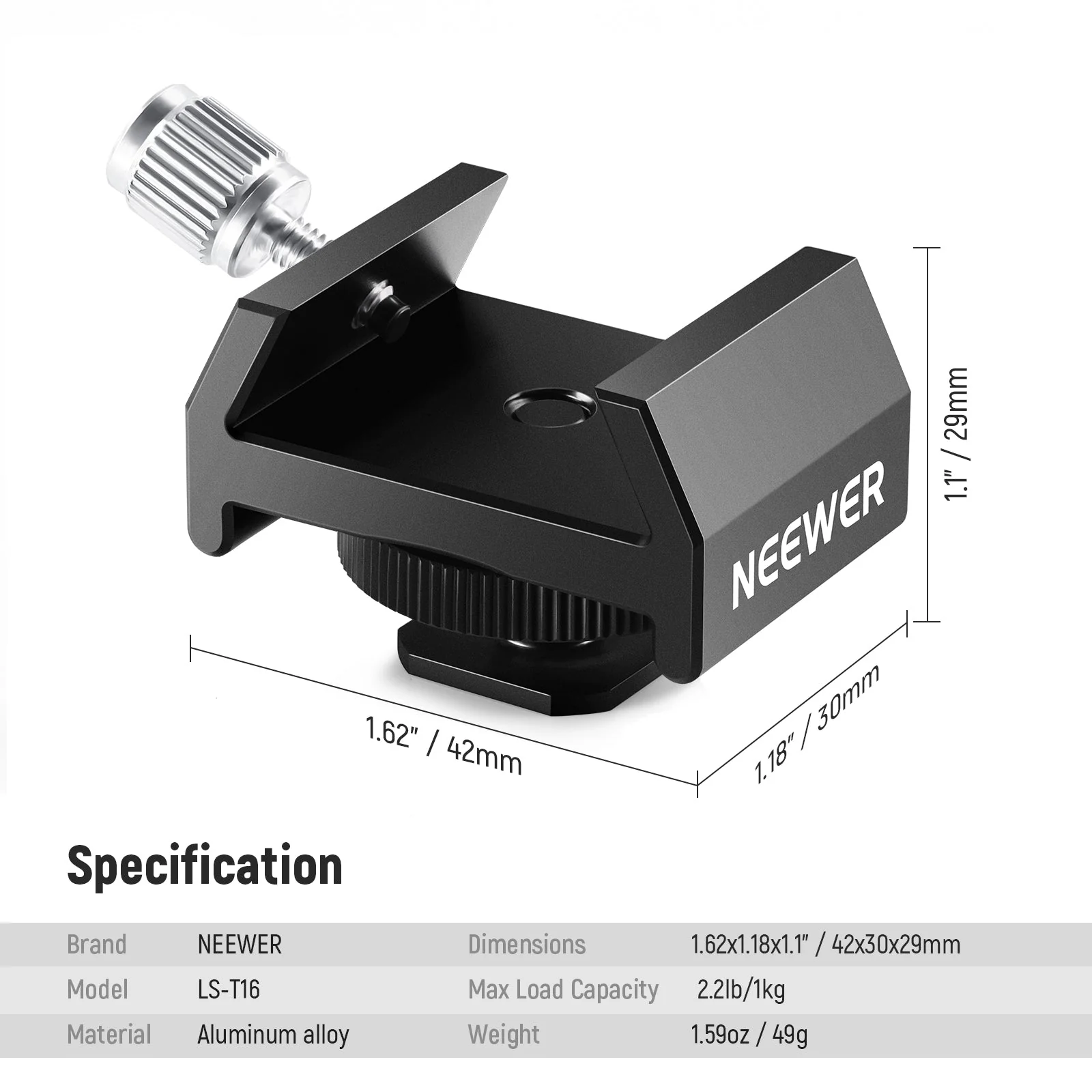 NEEWER LS-T16 Metal Finderscope Mount Adapter - Image 7