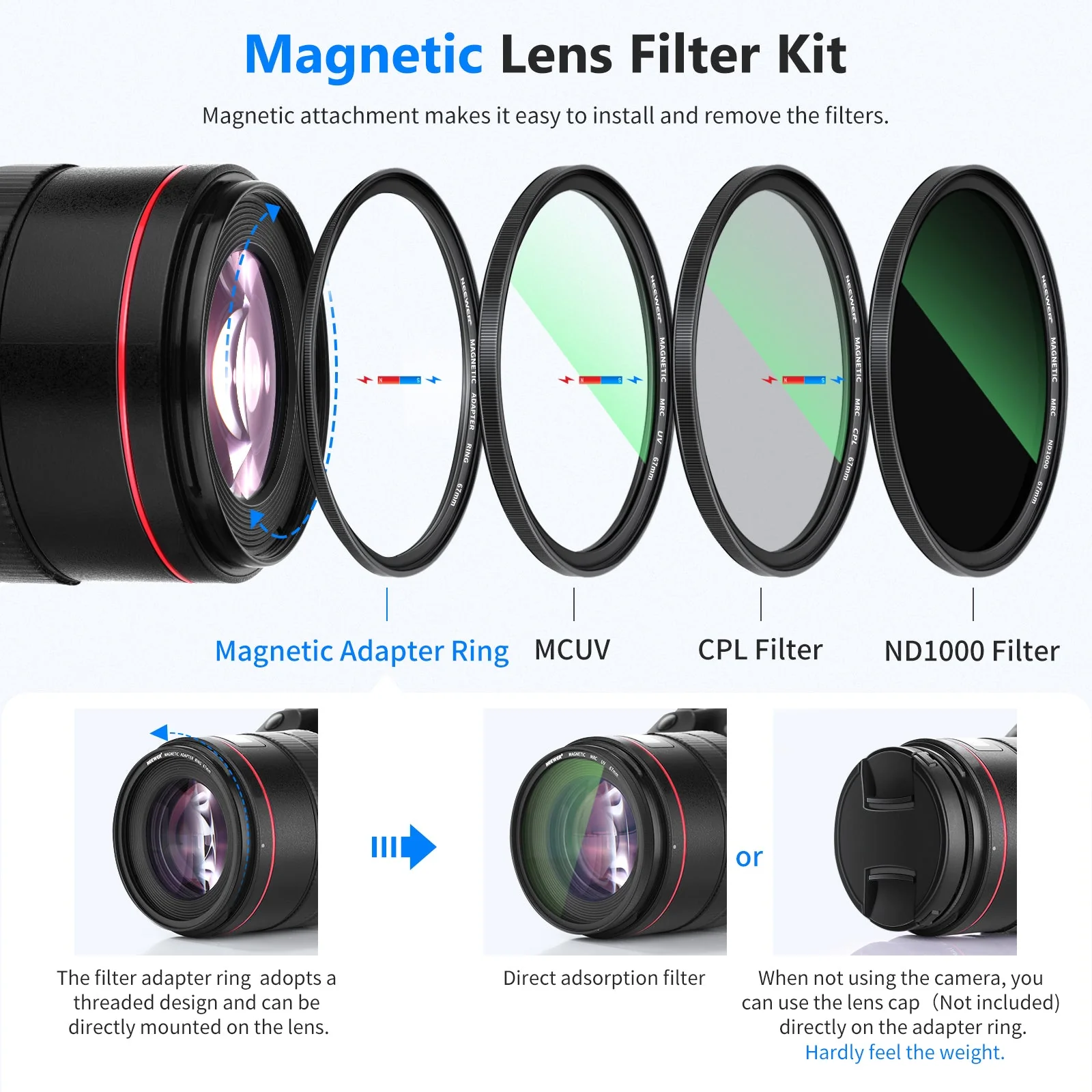 NEEWER  4-in-1 Magnetic Lens Filter Kit - Image 4