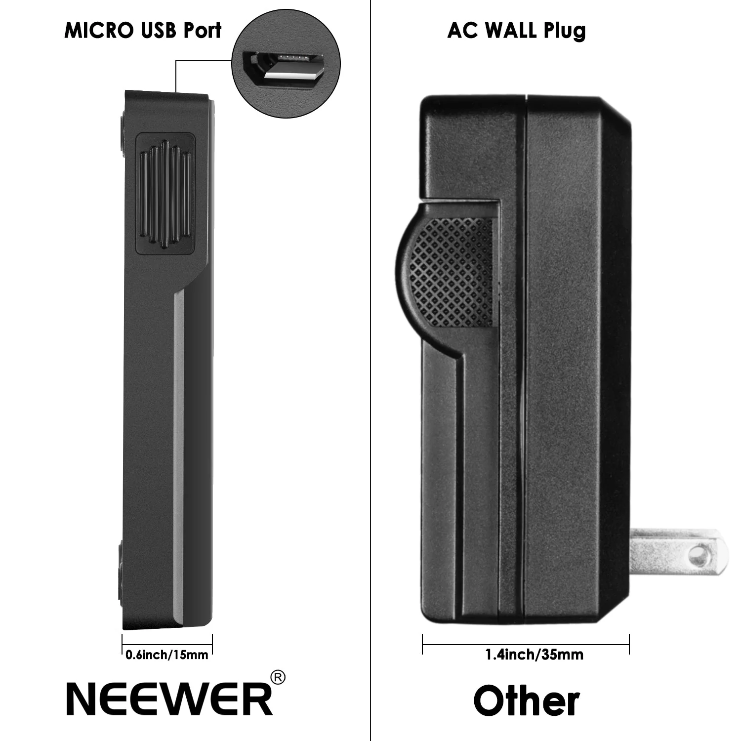 NEEWER Sony NP-F550/F750/F960/F970 Replacement USB Battery Charger - Image 3