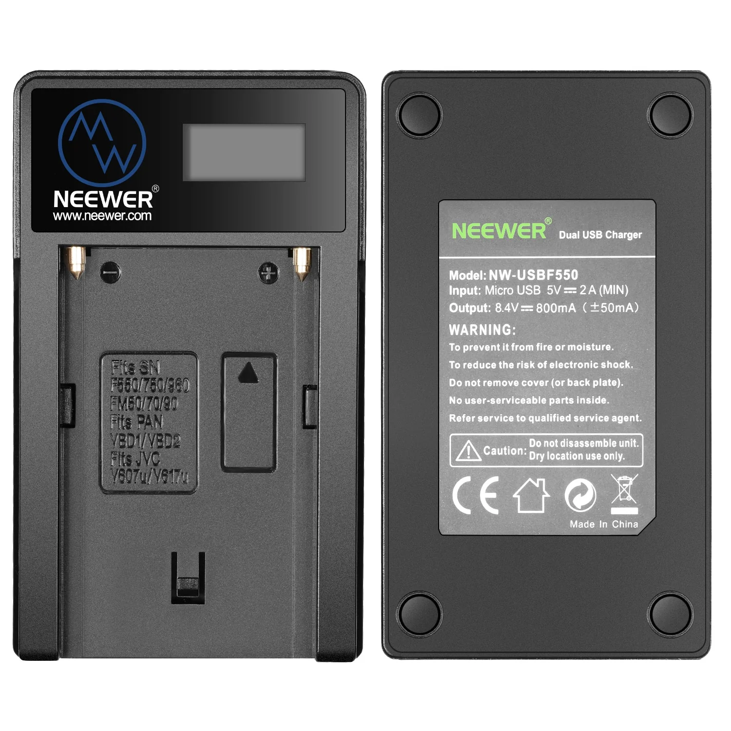 NEEWER Sony NP-F550/F750/F960/F970 Replacement USB Battery Charger - Image 5