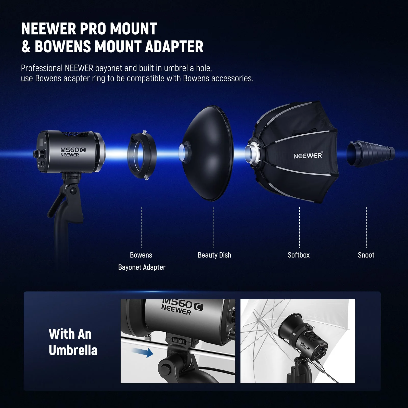 NEEWER MS60C 65W RGBWW Portable LED Video Light Handheld Spotlight - Image 8