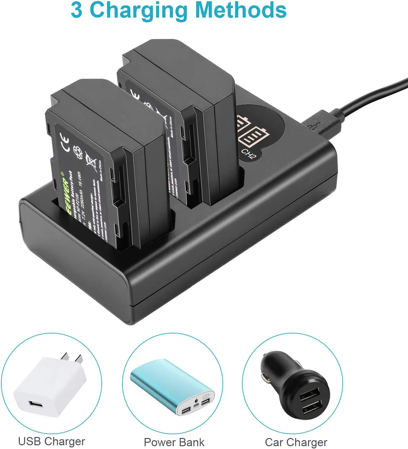 NEEWER NP-FZ100 Sony Replacement Battery Charger Set - Image 4