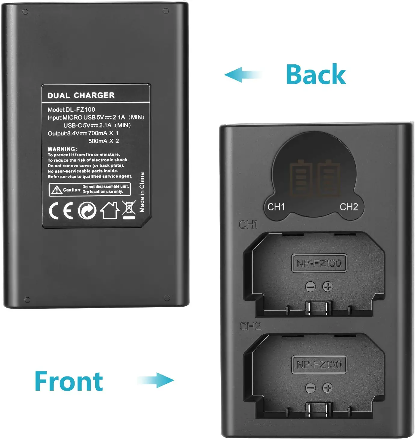 NEEWER NP-FZ100 Sony Replacement Battery Charger Set - Image 8