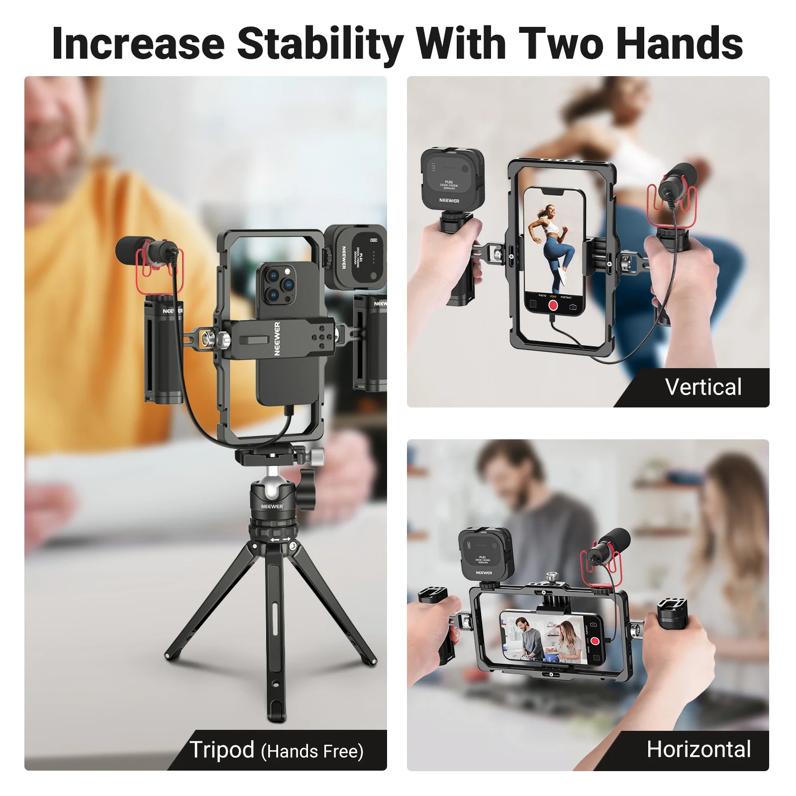 NEEWER PA009 Upgraded Phone Rig Vlogging Kit - Image 7