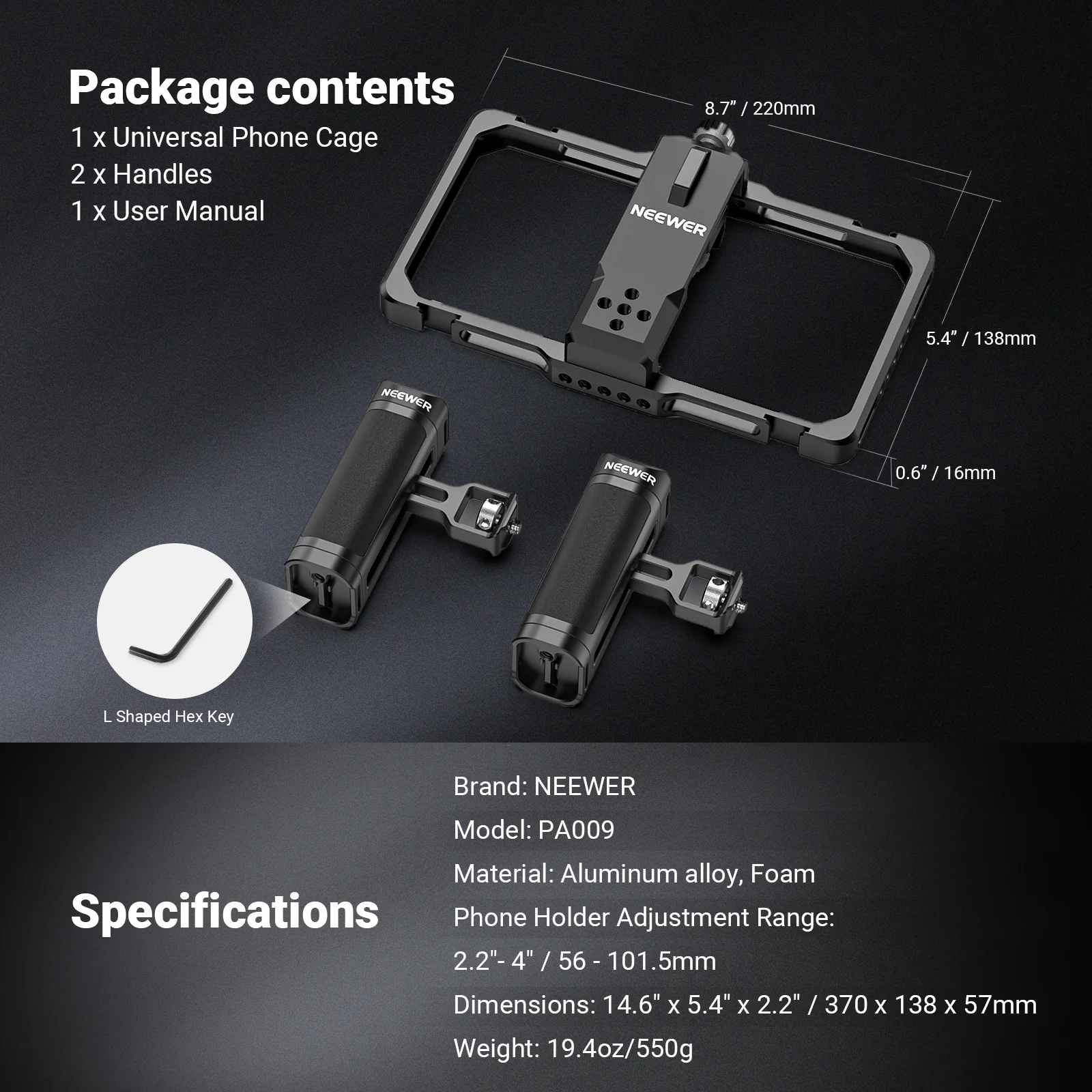 NEEWER PA009 Upgraded Phone Rig Vlogging Kit - Image 8