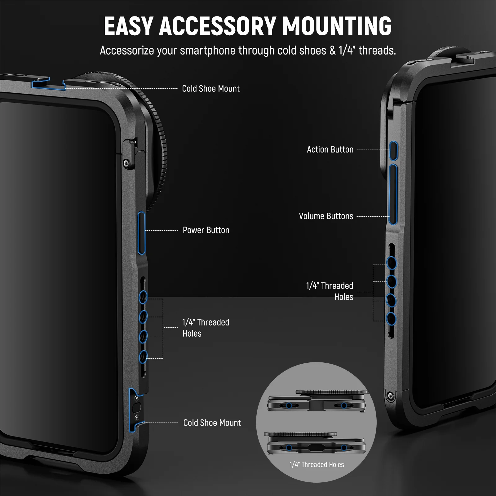 NEEWER PA023 Metal Cage For iPhone 15 Pro/ Pro Max - Image 13