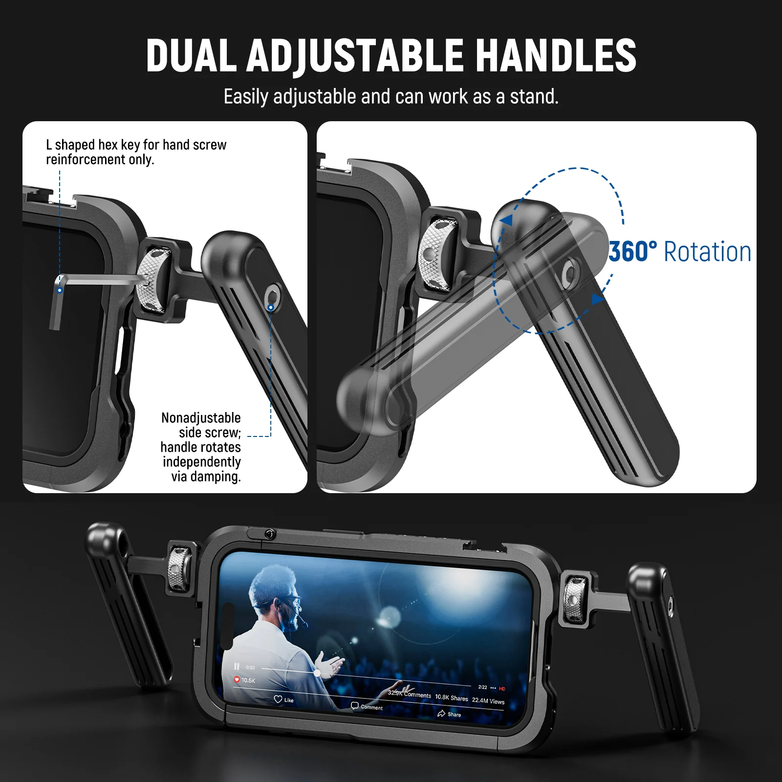 NEEWER PA023 Metal Cage For iPhone 15 Pro/ Pro Max - Image 19