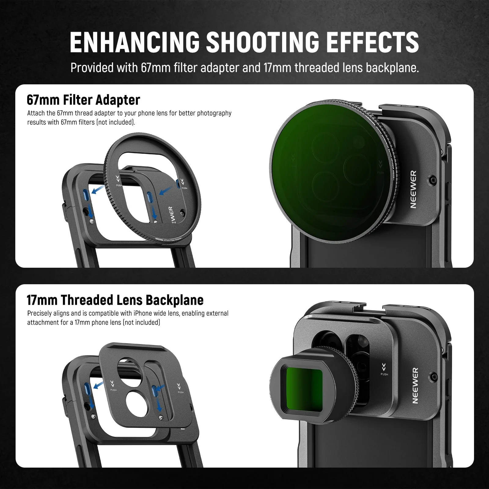 NEEWER PA023 Metal Cage For iPhone 15 Pro/ Pro Max - Image 3