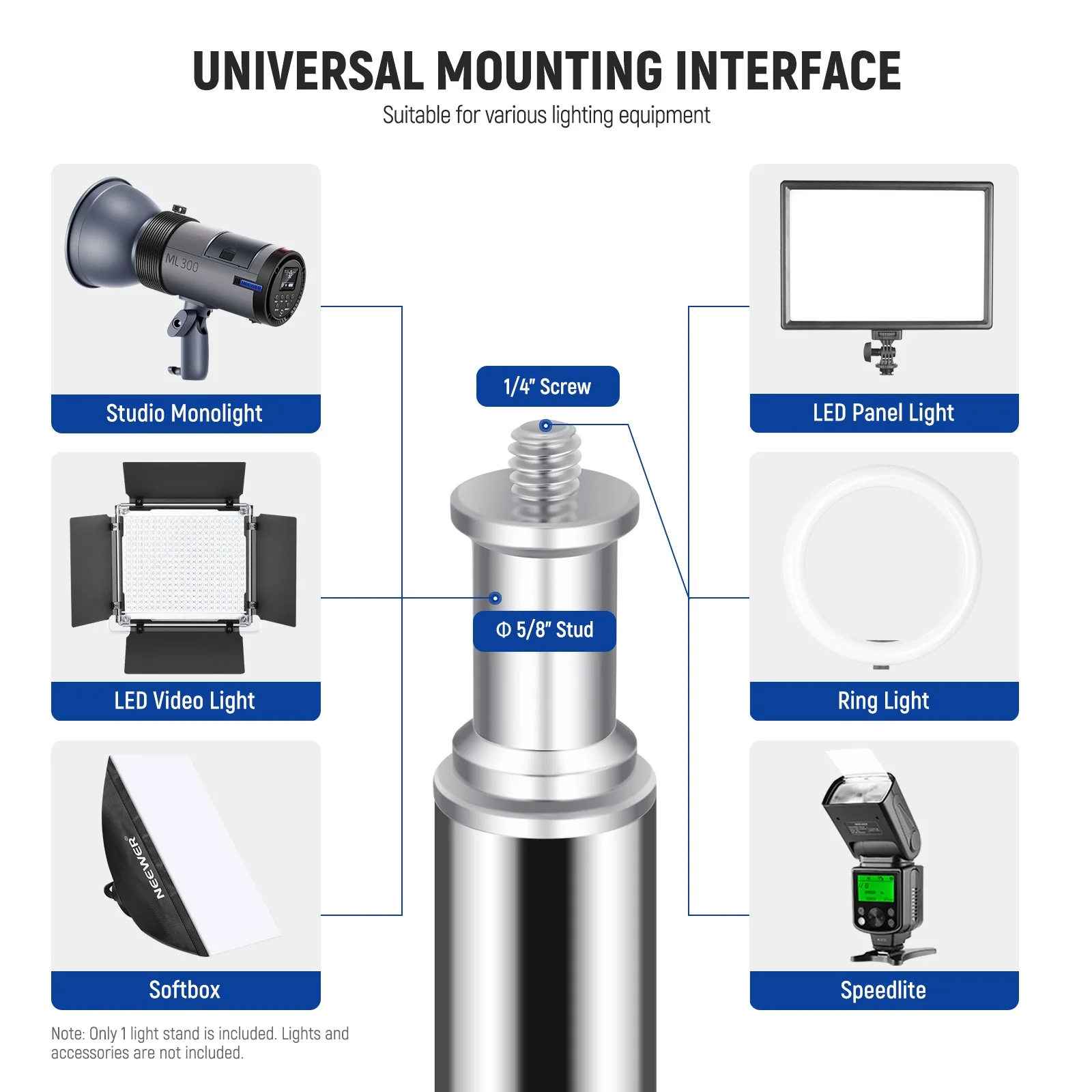 NEEWER ST-190SS Upgraded 75"/190cm Stainless Steel Light Stand - Image 7