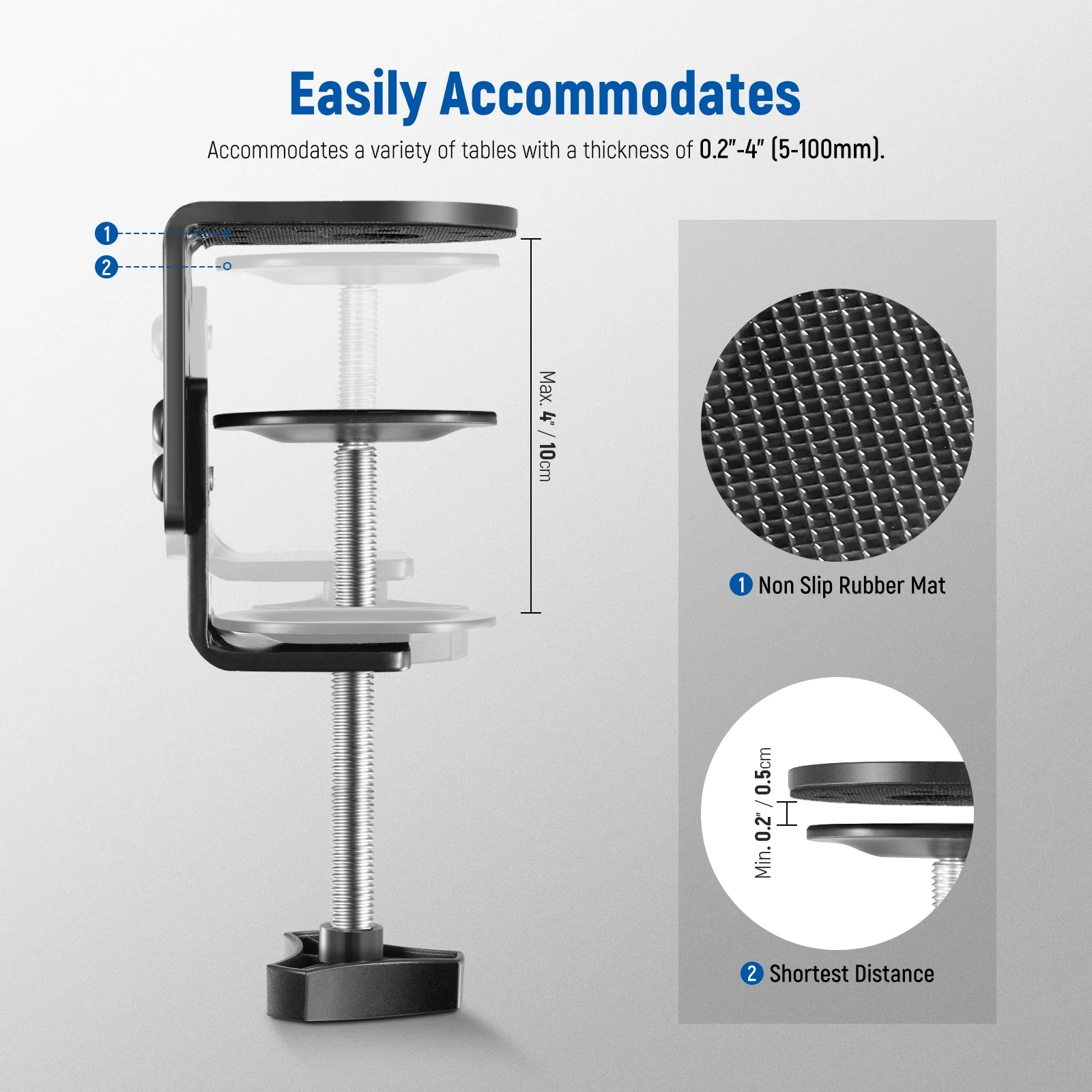 NEEWER ST-CCD1 Heavy Duty C Desk Clamp - Image 4