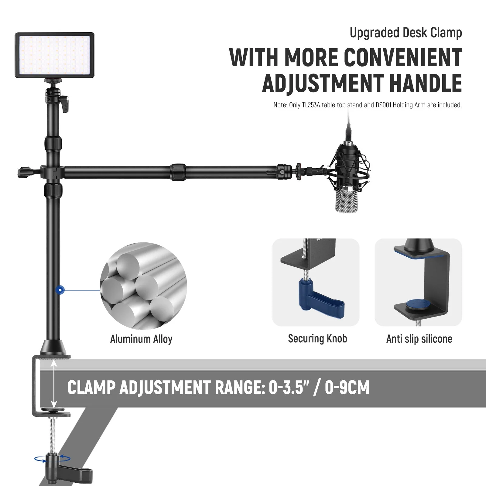 NEEWER TL253A+DS001 Tabletop Overhead Camera Mount Stand - Image 8