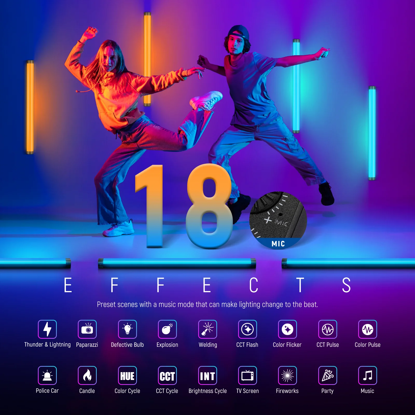 NEEWER TL60 20W RGB Tube Light Stick - Image 7