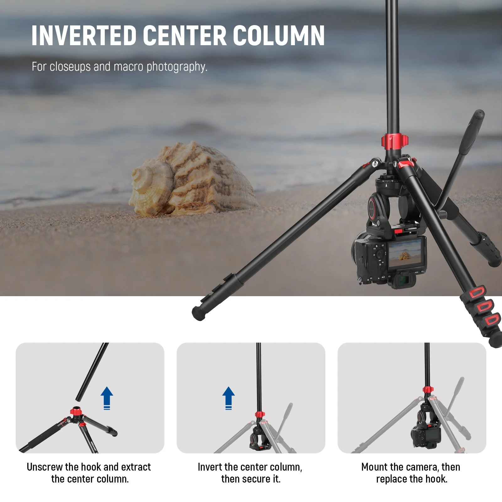 NEEWER TP72A 72" Aluminum Alloy Video Tripod Monopod with Fluid Head - Image 6