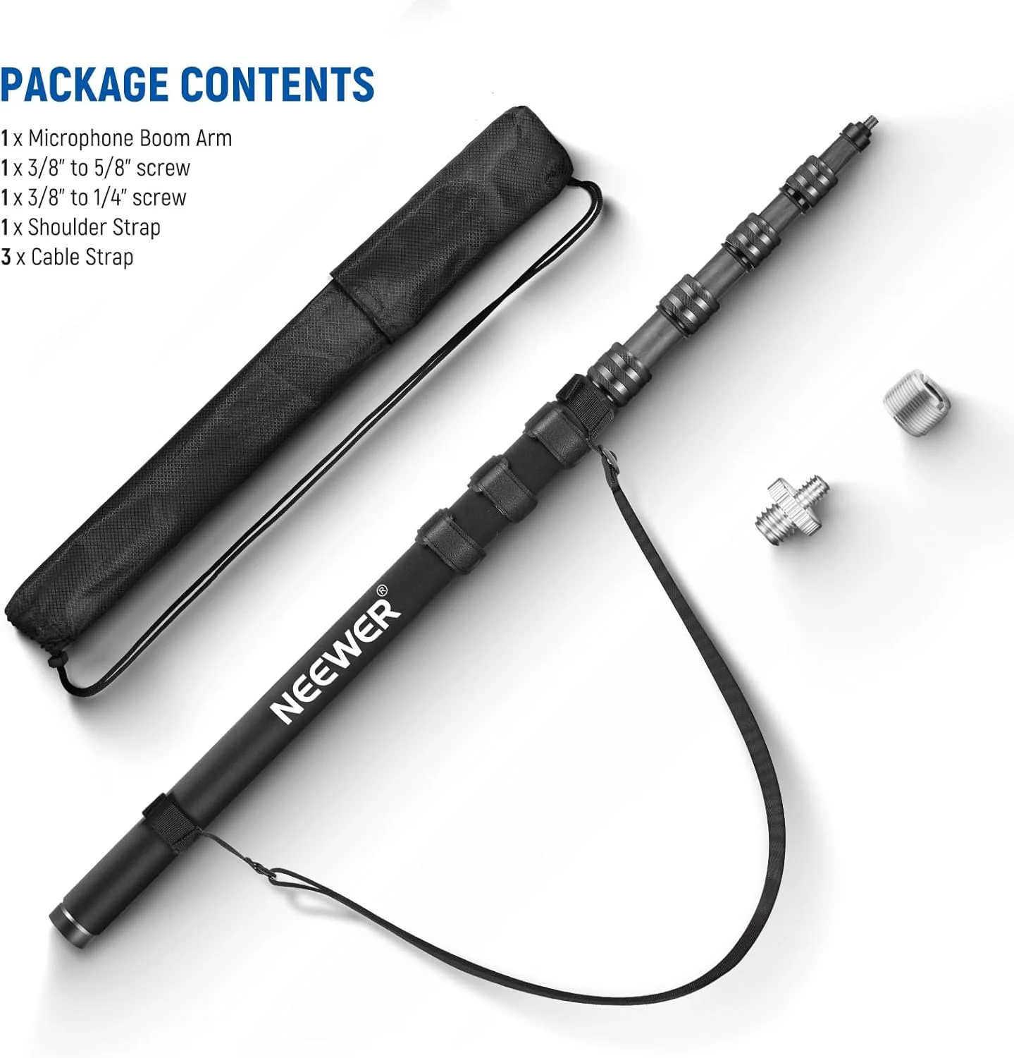 NEEWER Upgraded 9.8ft/300cm Carbon Fiber Telescopic Microphone Boom Pole - Image 16