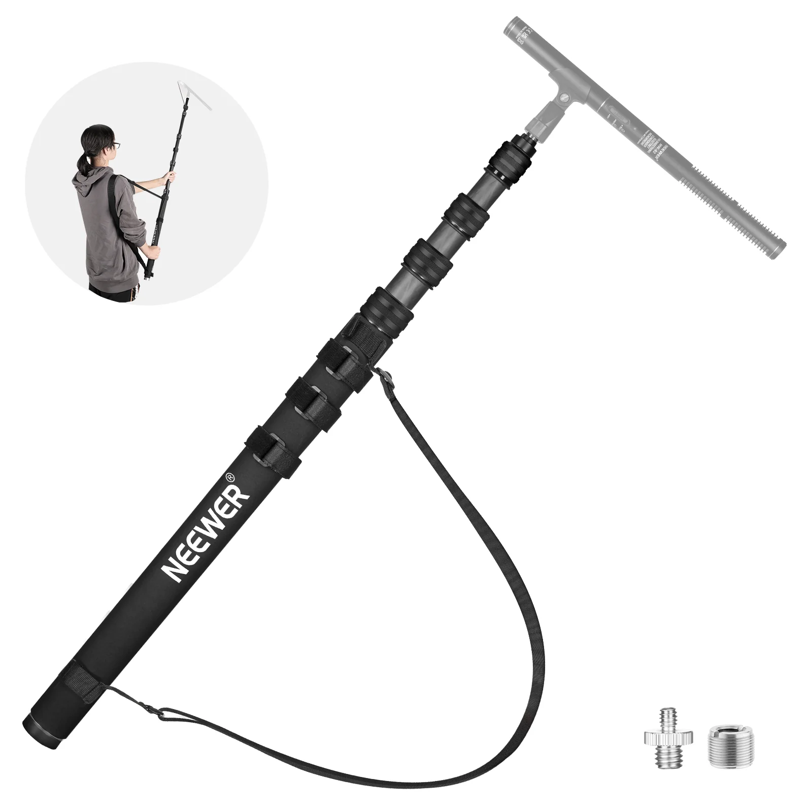 NEEWER Upgraded 9.8ft/300cm Carbon Fiber Telescopic Microphone Boom Pole - Image 9