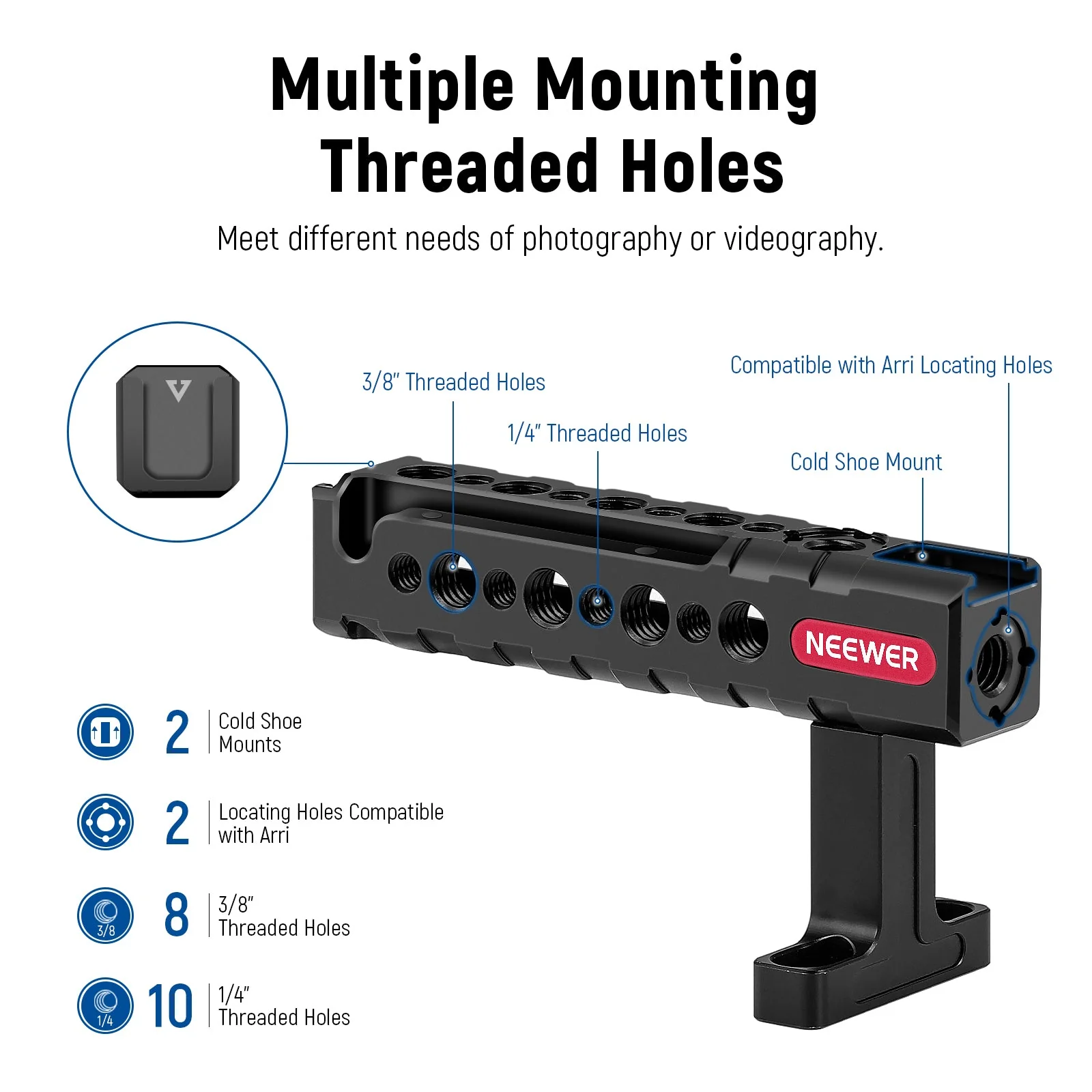 NEEWER VS104 Aluminum Alloy Top Handle Grip - Image 4